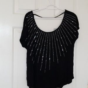 Scoop neck sequin top
